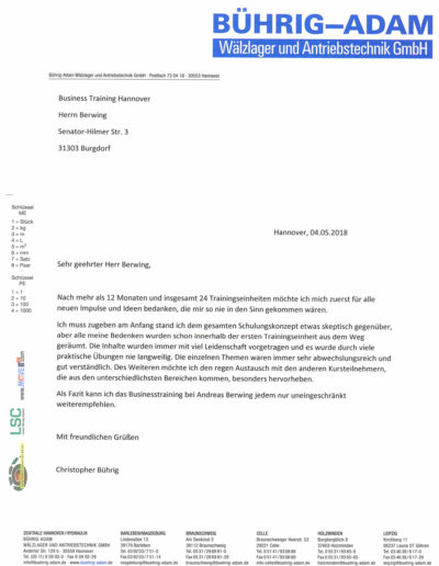 Bührig-Adam Wälzlager und Antriebstechnik GmbH über Andreas Berwing